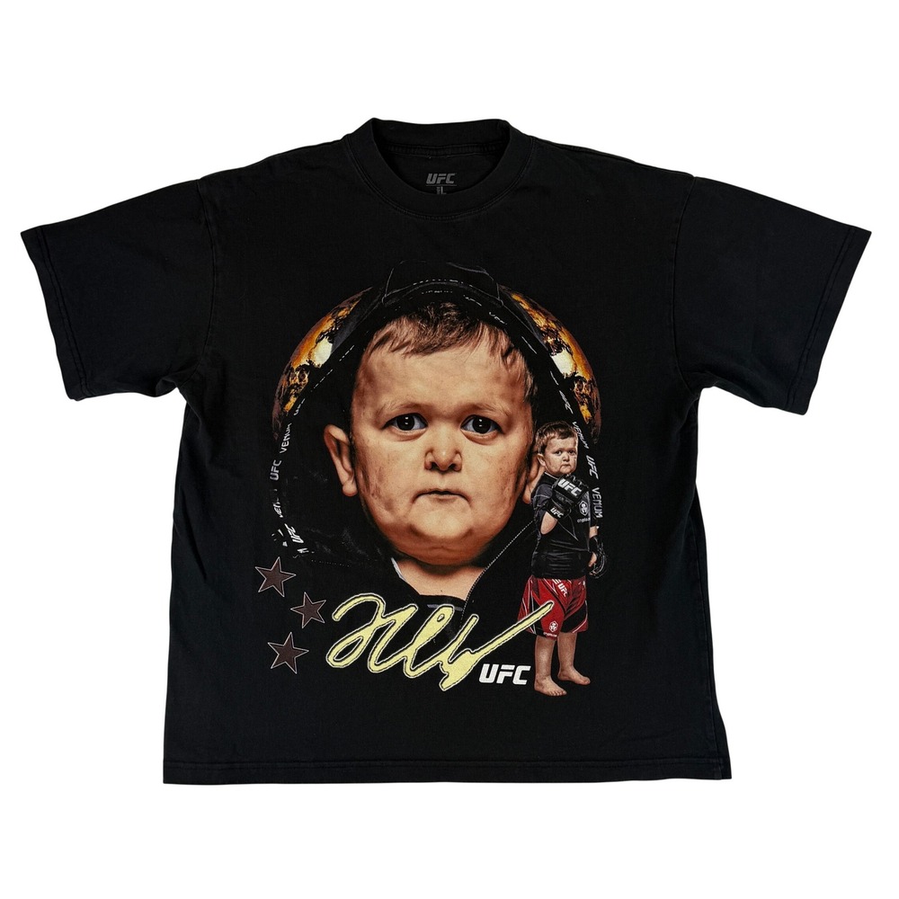 UFC T-Shirt Mens Large Black Hasbulla Magomedov Graphic Oversized MMA Tee